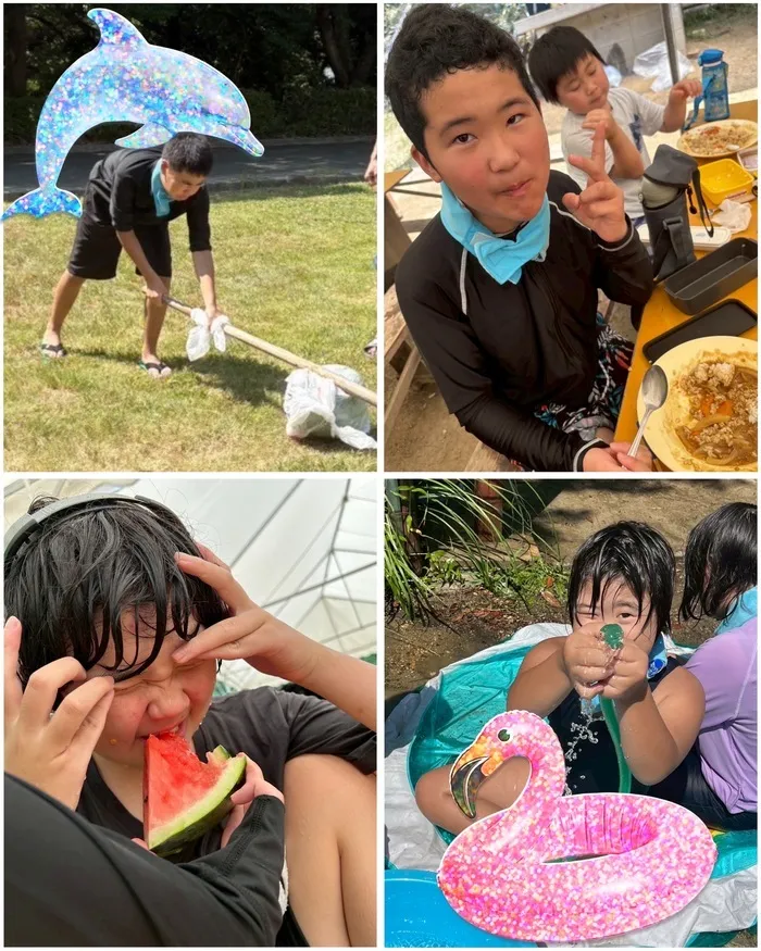 ライズ児童デイサービスやえのさと/アクトランドで水遊び🌳💦