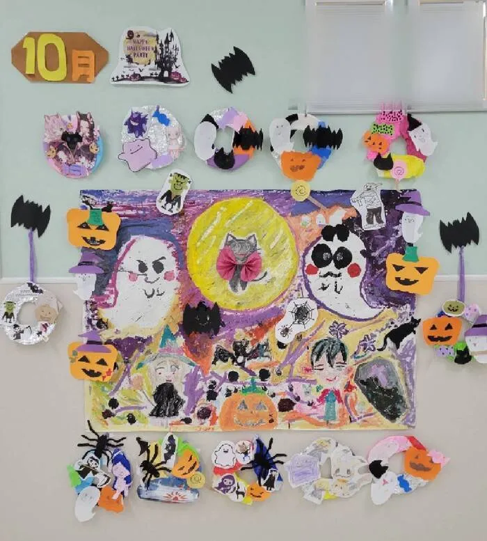 One step smile東三国教室/🎃【１０月にハロウィン】の壁面制作をしました🎃