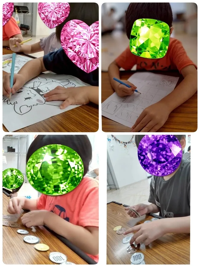 にちにち/座って楽しく学ぶ日常の様子。