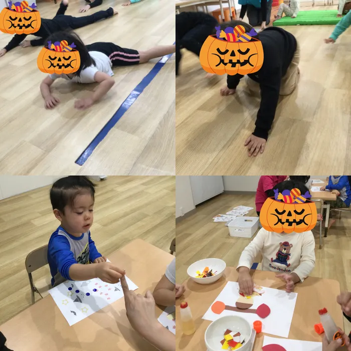 キッズフロンティアⅤ番館/マット運動＆シール＆みのむし🐾