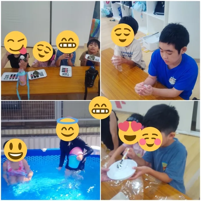 キッズフロンティアⅤ番館/魚釣り製作🎣プール🌊おにぎり作り🍙