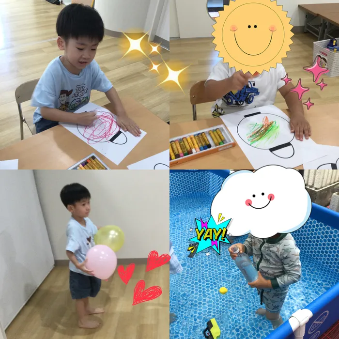 キッズフロンティアⅤ番館/🌈提灯の塗り絵✍プール遊び