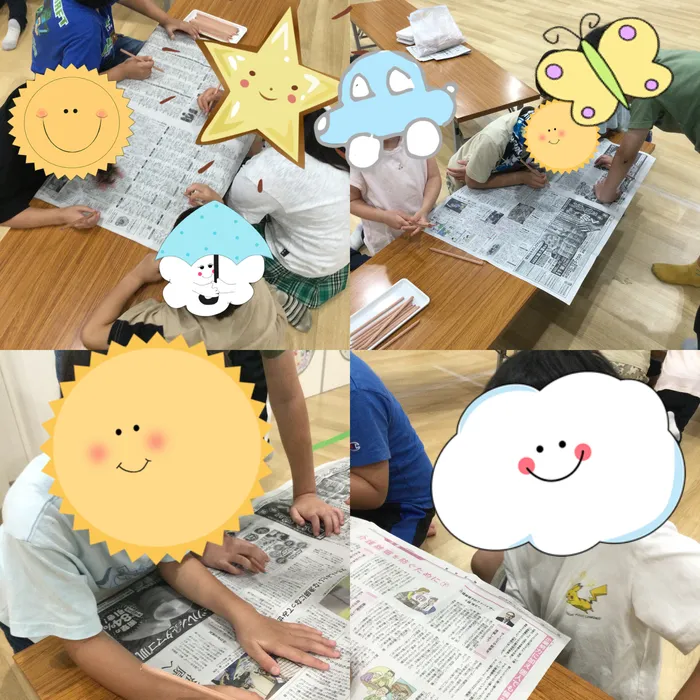 キッズフロンティアⅤ番館/新聞紙文字探し🔍✨