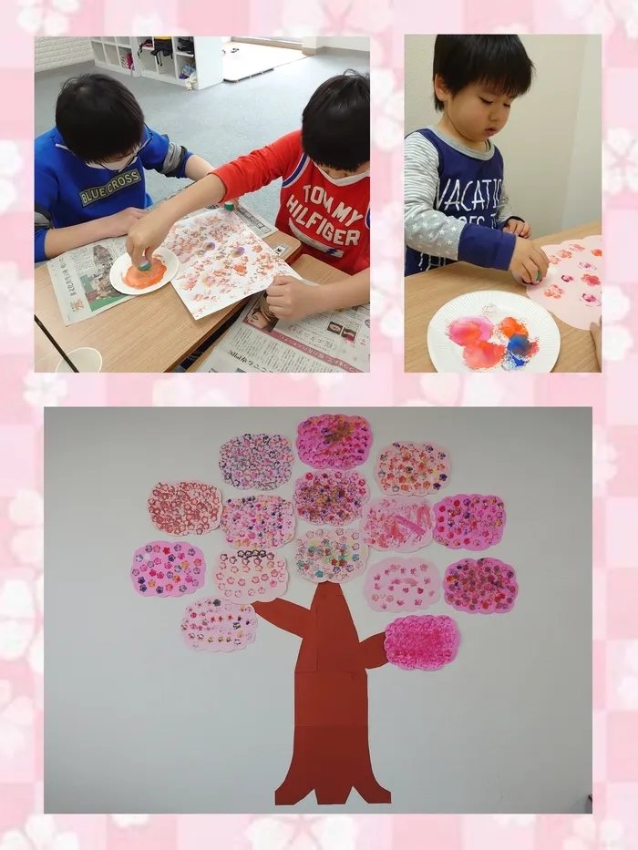  ドットジュニア 長沼原 第１教室（児童発達支援・放課後等デイサービス）/桜の木を作ろう🌸