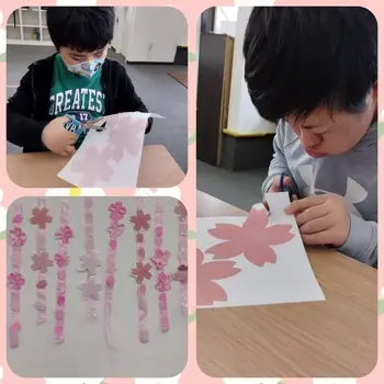 ドットジュニア 浜野 第１教室/桜のつるし飾り✨