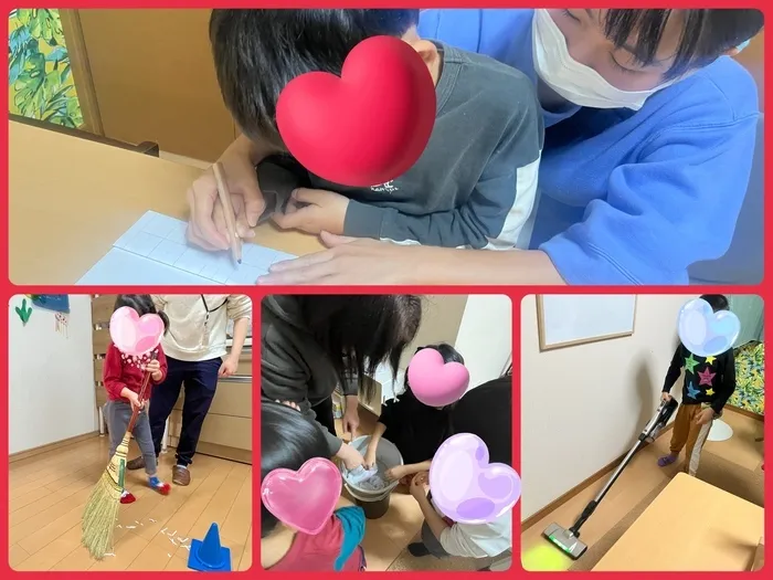 入園・入学準備教室クラス/小学校のお掃除を体験だ⭐️