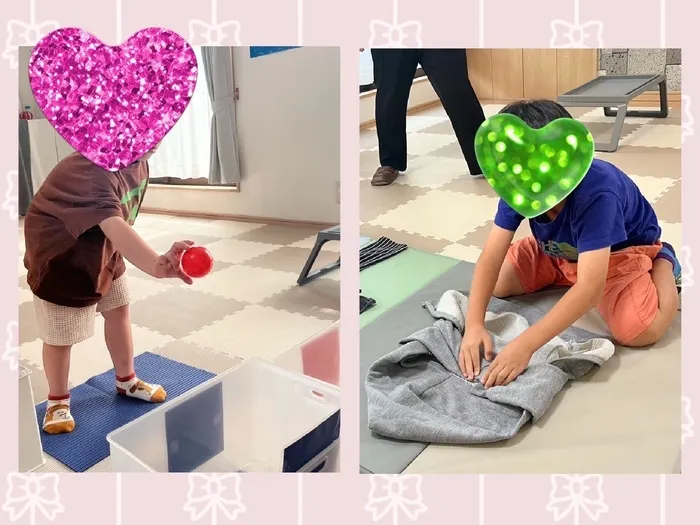 入園・入学準備教室クラス/玉入れ🔴🔵に洋服たたみ👕