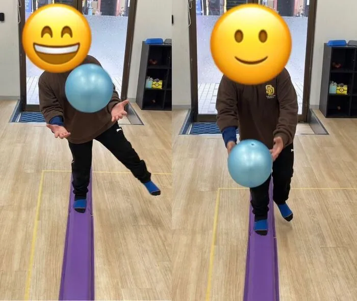 アスウィズ2　 2026年4月新一年生募集中　言語聴覚士在籍　/12/8　理学療法訓練　ボールを使って運動🥎