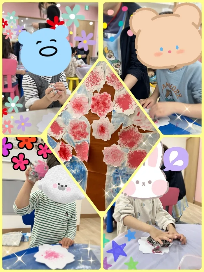 こぱんはうすさくら横浜吉野町教室/桜の壁面づくり