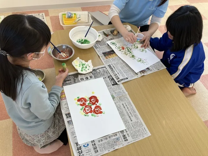 ぴっぴ新田/野菜スタンプで芸術的アート🥗🎨