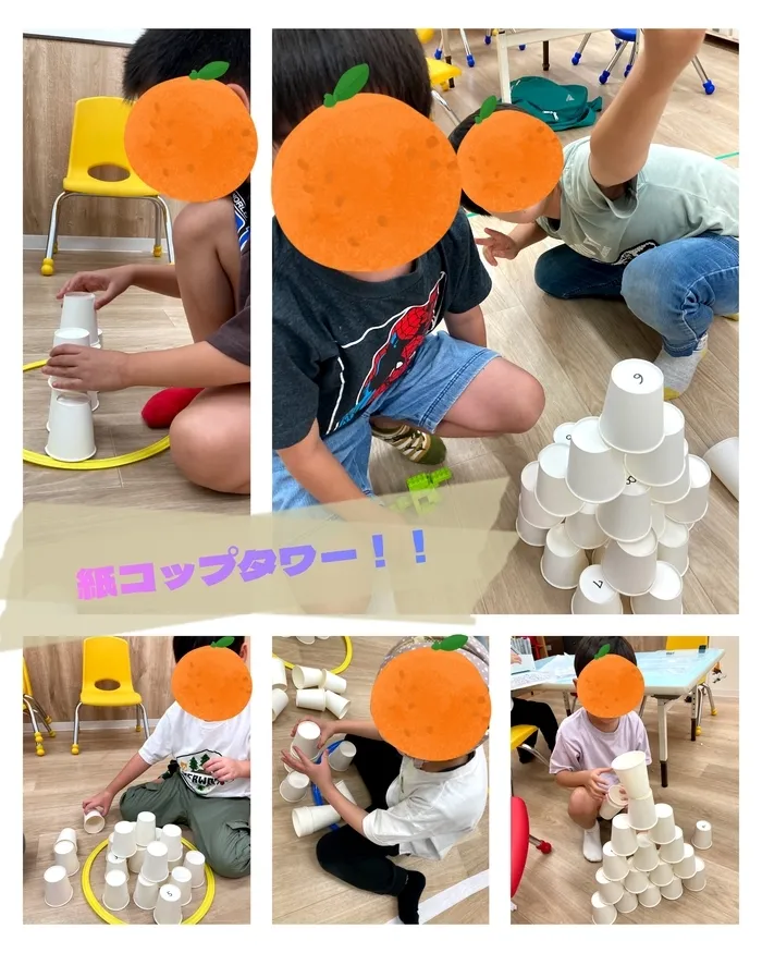 ブロッサムジュニア　津田沼教室/紙コップでタワー😄🥛💫💓