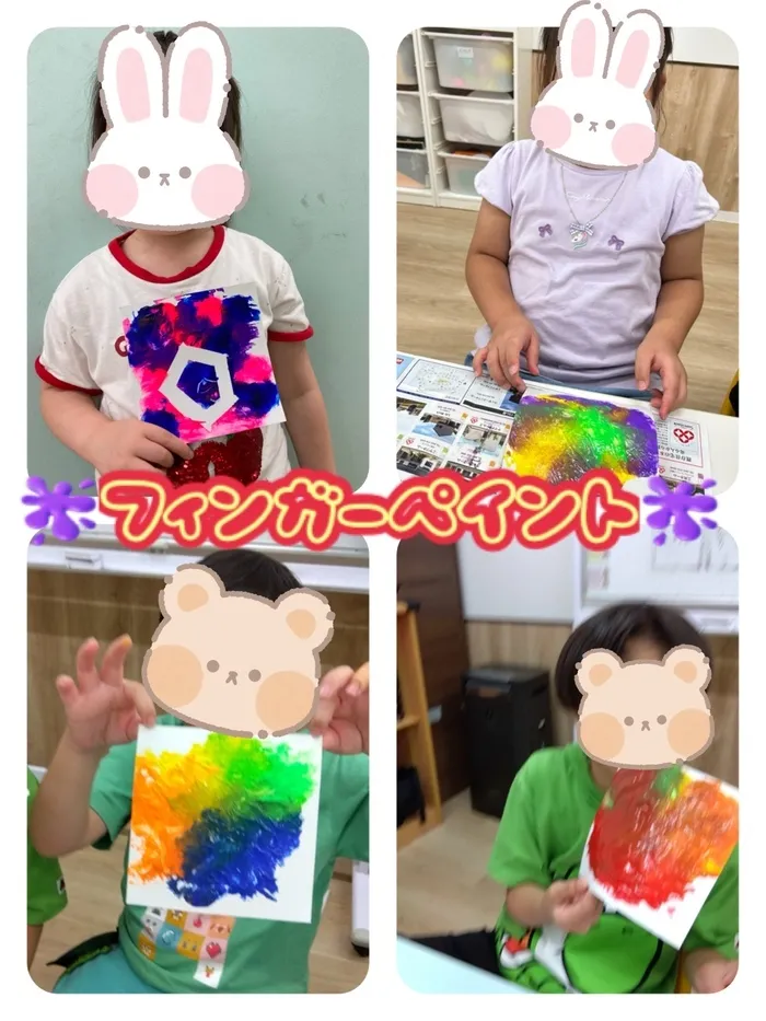 ブロッサムジュニア　津田沼教室/指で絵の具を伸ばそう！フィンガーペイント🖐️🎨💕