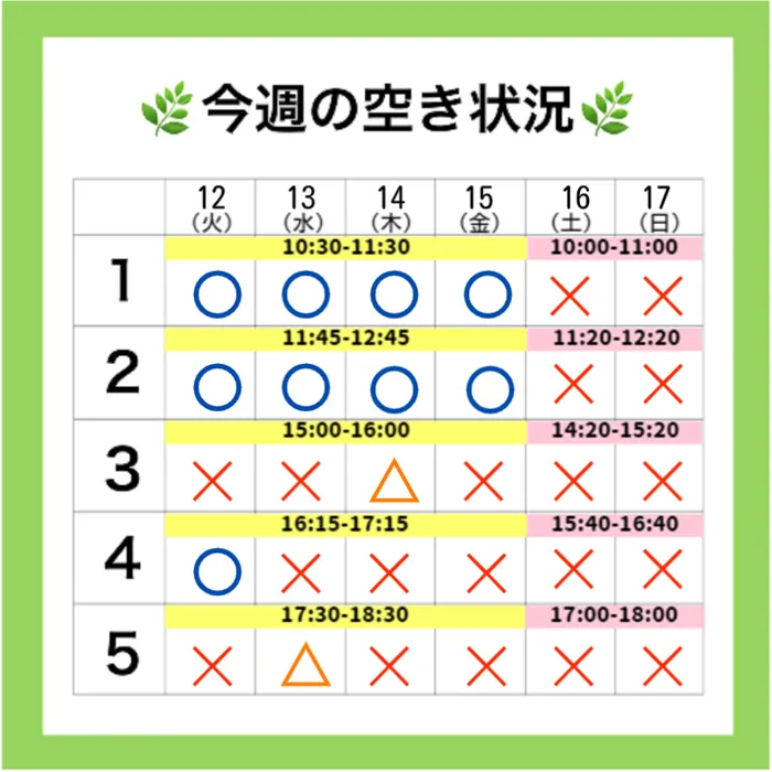 コペルプラス日吉教室/今週の空き状況🙆‍♂️