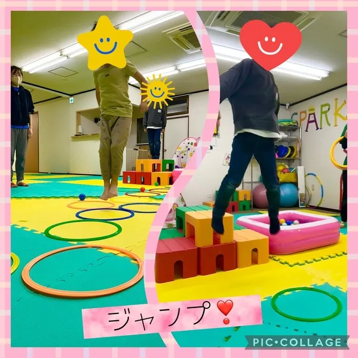 スパークランド仙台泉/丸いフープの上をジャンプジャンプ‼︎