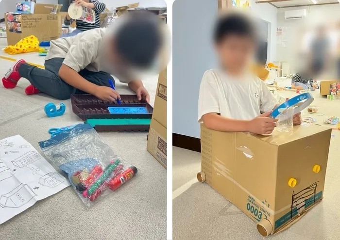 放課後等デイサービスキラキラ上台/廃材で工作🔨