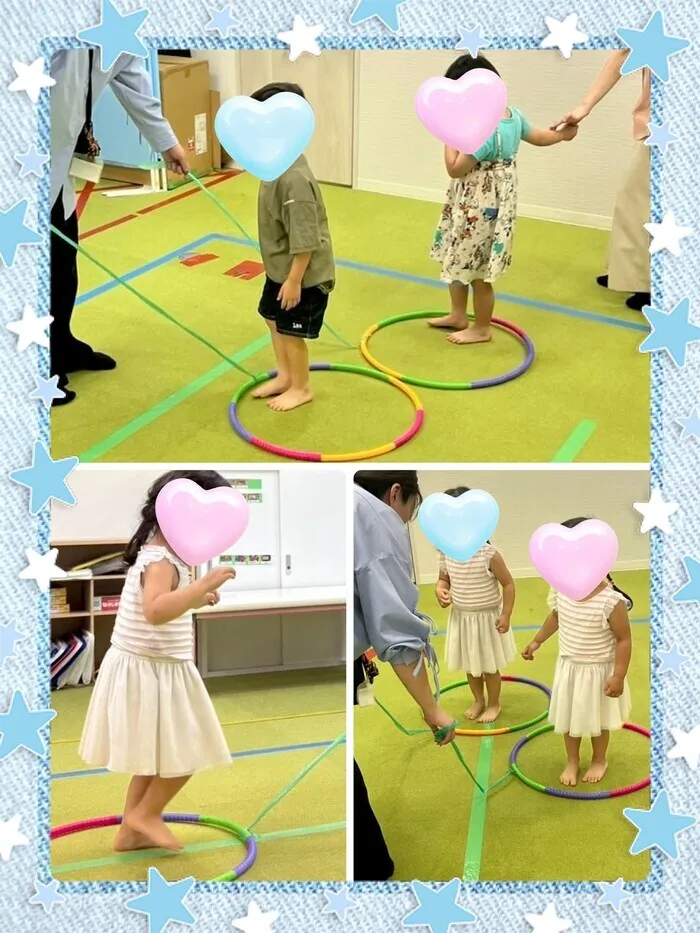 ハッピースマイル南堀江～音楽を主体とした児童発達支援・放課後等デイサービス～/児童発達支援　🚶‍♀️フープでお散歩ゲーム🐾