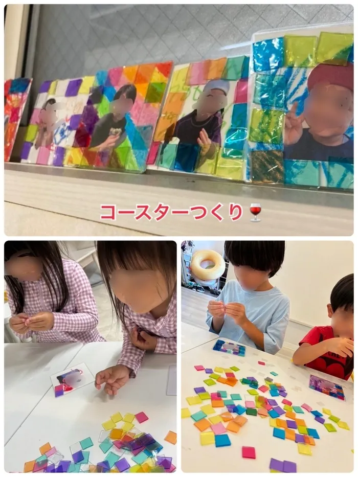 運動療育　きりんのあくびkids なんば/今月の制作『コースターつくり』