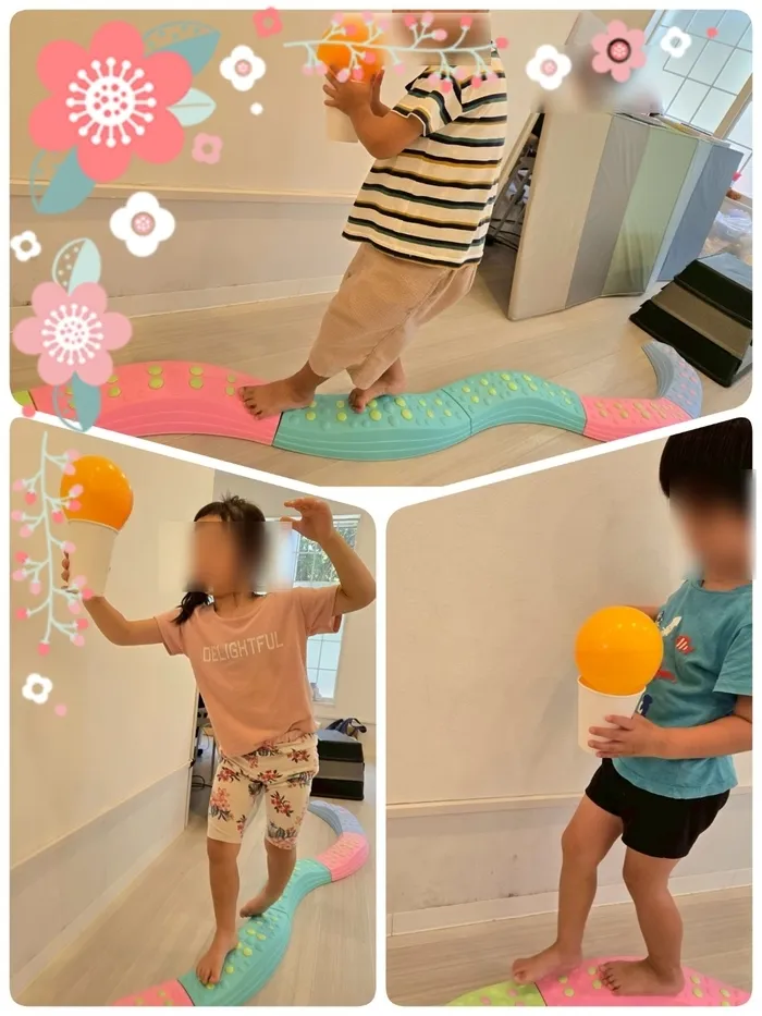 運動療育　きりんのあくびkids なんば/平均台(~¯︶¯)~