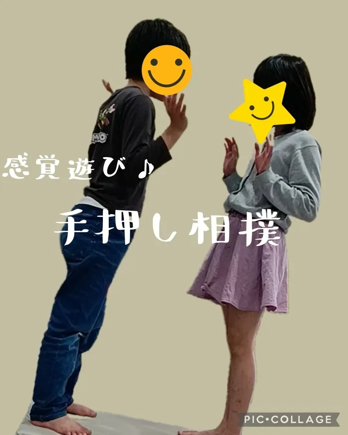 みらいへのこみち/感覚遊び手押し相撲💪