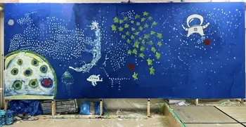 アート＆クラフト系 放課後デイ   jubico palette/壁画アート『宇宙』🚀