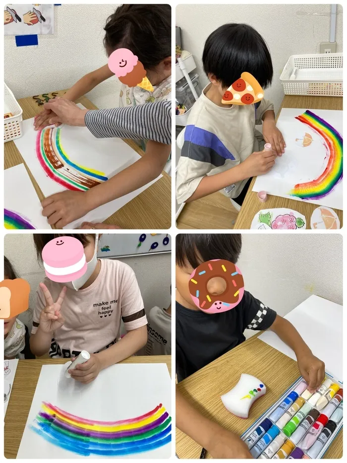 ウィズ・ユー川崎生田/絵の具とスポンジで🌈