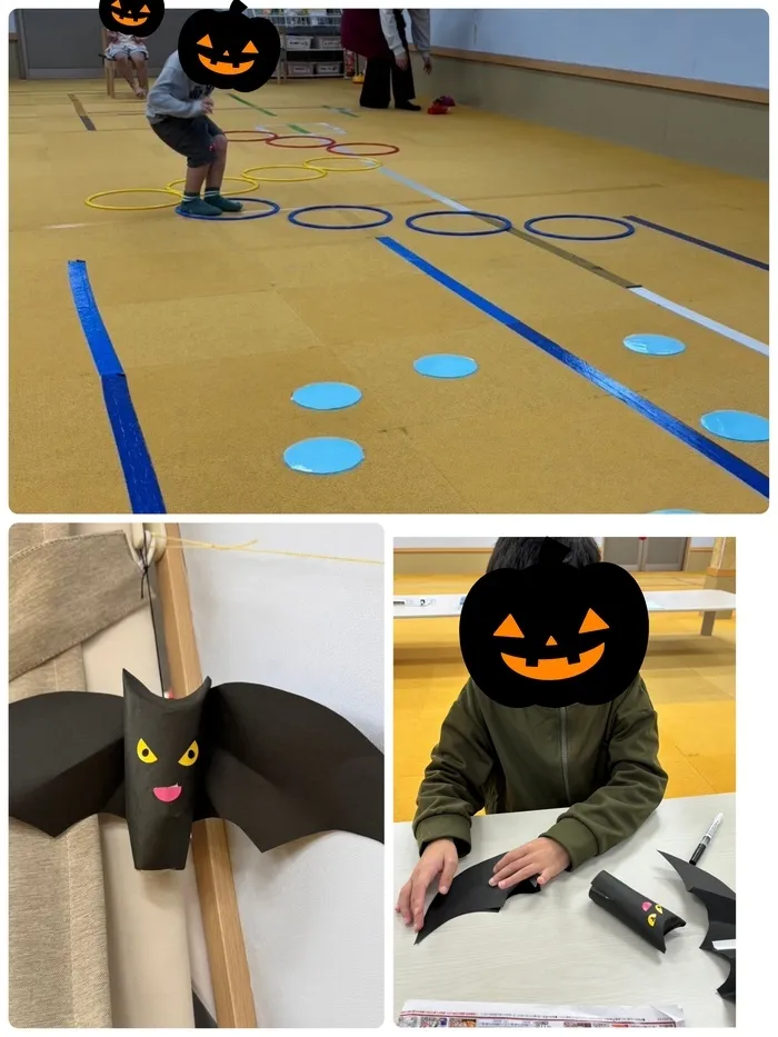 わくわく子供ひろば須賀川/2024.10.23 ハロウィン製作🎃こうもり作り🦇