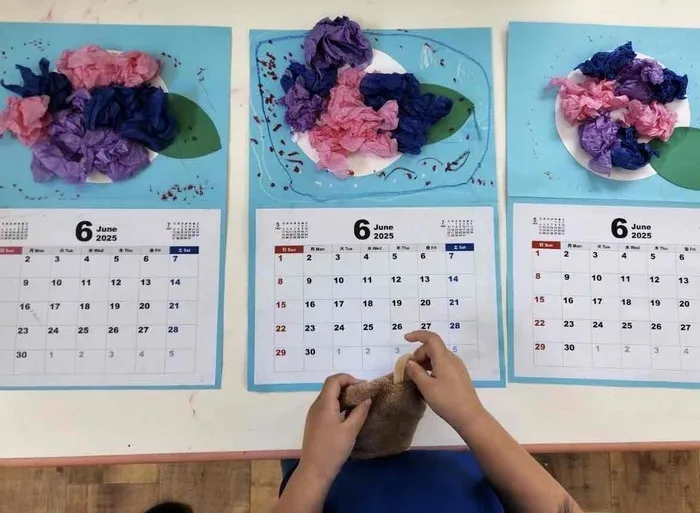 ここぷらす坂之上♪見学・相談受付中/🌸紫陽花カレンダー作り