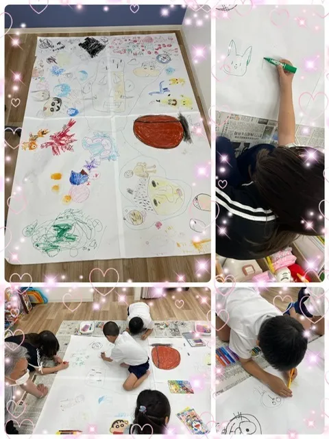 こどものひだまり成育/大きな紙に絵を描こう♪
