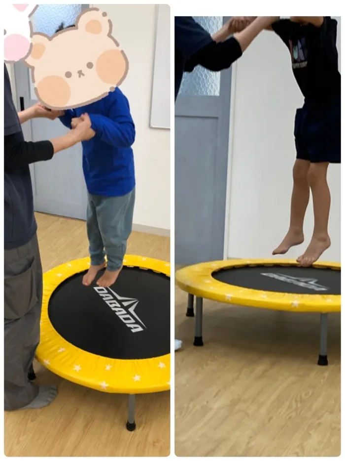 児童発達支援　ヒトツナ麻布教室/トランポリンでジャンプ！