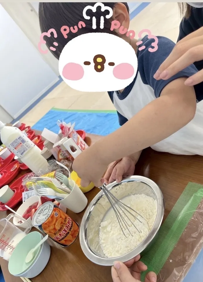 児童発達支援・放課後等デイサービスりとる・まむ/ホットケーキをみんなで作ったよ🥞🥞🥞