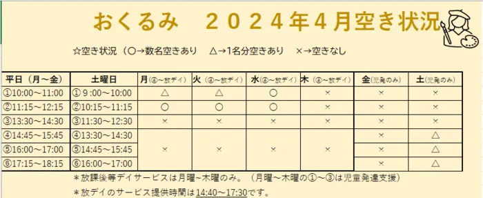 おくるみ/見学・体験受付中、及び一部変更のお知らせ