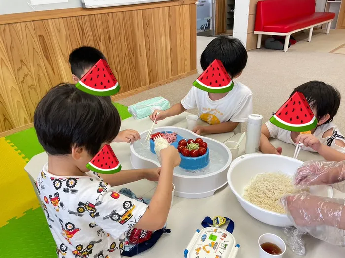 わくわく子供ひろば安積/流しそうめん☀️🌻⚡️