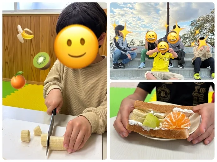 わくわく子供ひろば安積/フルーツサンド作り🍌🥝🍊