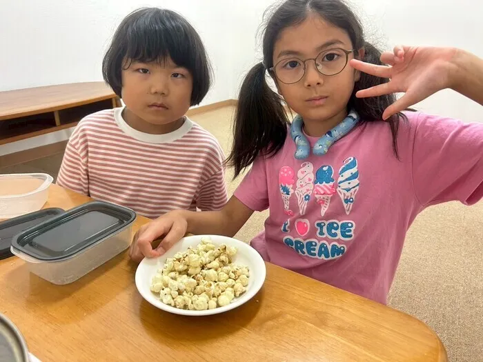 放課後等デイサービスぽかぽか吉田町/ポップコーン作り🍿🎶