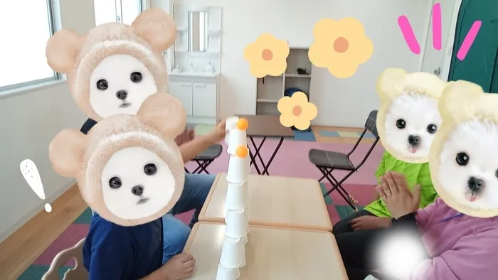 あすてっぷ八尾南/みんなで協力❗紙コップタワー🗼