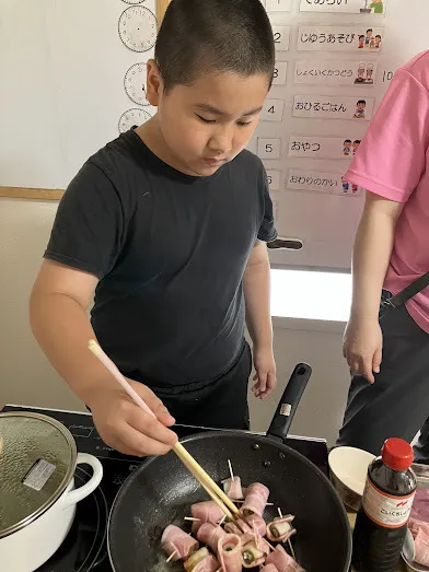 愛YOUわくわく広場　たちばな/枝豆ご飯とオクラのベーコン巻きを作ったよ🌈