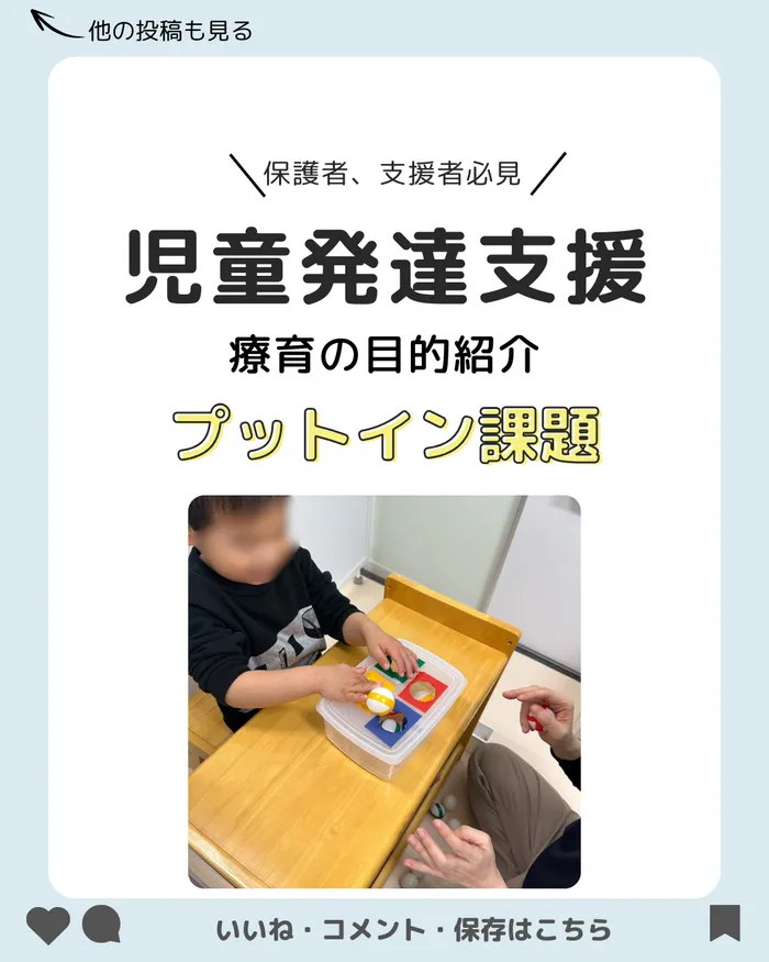 フォレストキッズこどもの国教室/療育教材の目的紹介「プットイン課題」