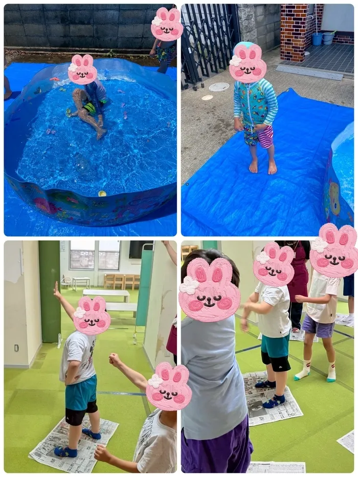 わくわく子供ひろば坂の上/プール⭐️新聞じゃんけん👊✌️✋