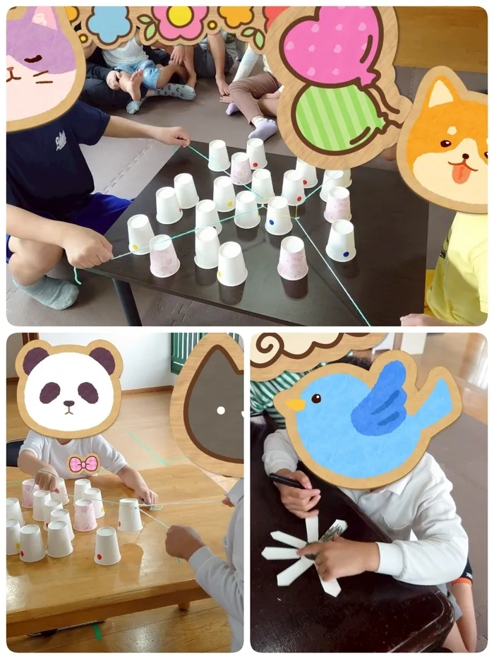 放課後等デイサービスぽかぽか清水町/紙コップで遊んだよ🥛