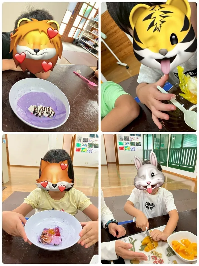 放課後等デイサービスぽかぽか清水町/カラフル✨✨✨生春巻きスイーツを作ったよ💕