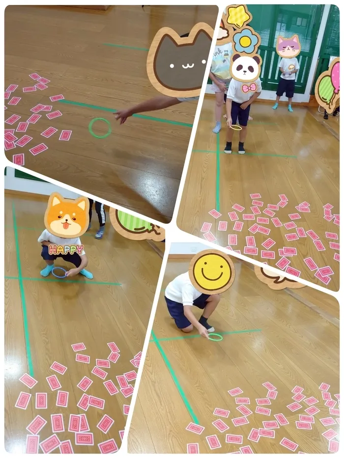 放課後等デイサービスぽかぽか清水町/トランプ輪投げで遊んだよ🂡