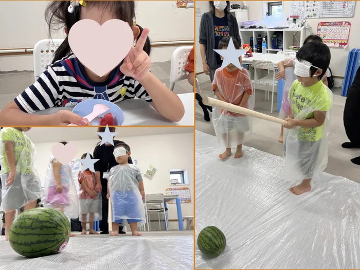 ココノハーツ福岡太宰府教室/夏休み後半✨スイカ割りチャレンジ🍉