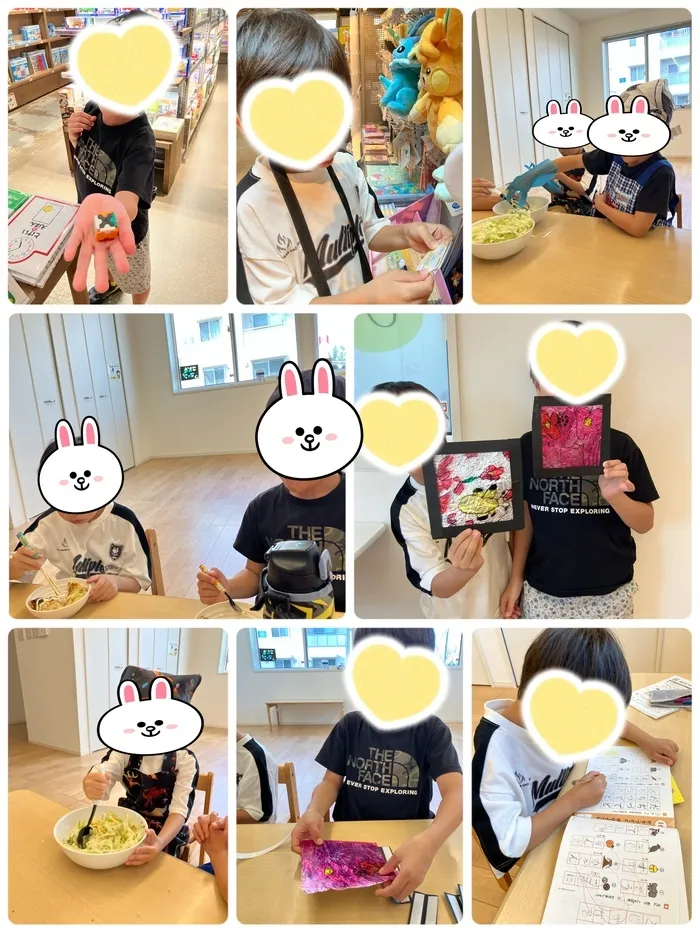 こどもマップ/おでかけ、お好み焼き作り、映画鑑賞、ステンドグラス作り