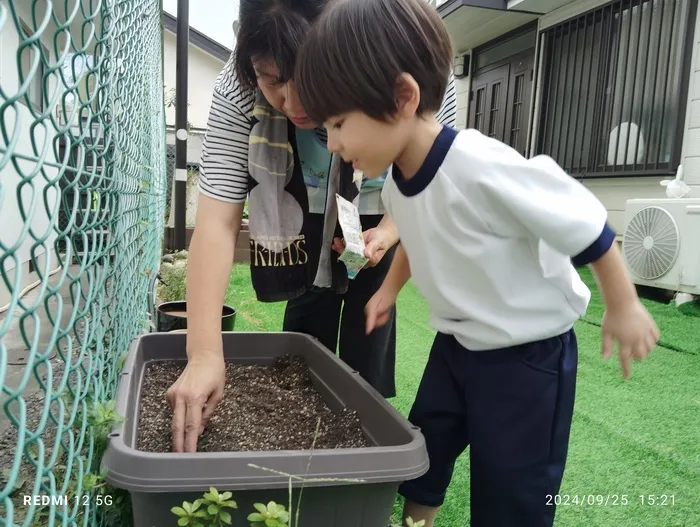 こども発達支援ハウス new color/🌈枝豆の種を植えたよ！