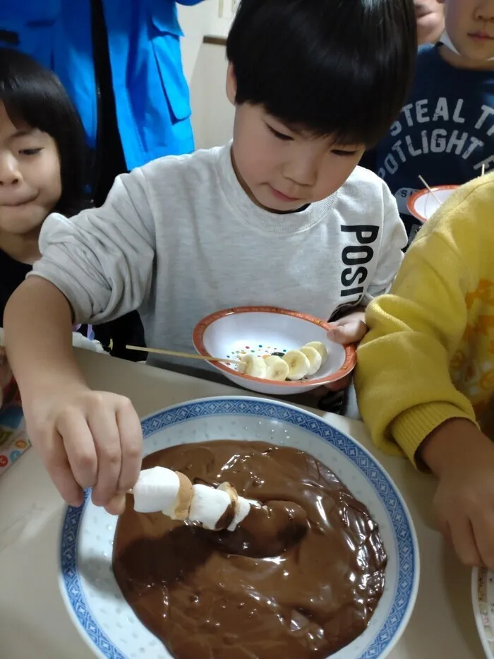 虹とハシビロコウ/新年会でチョコレートフォンデュ😆