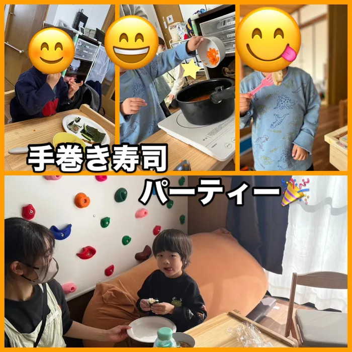 【新規児童募集中】 児童発達支援 じゅびこるーむ/手巻き寿司パーティー