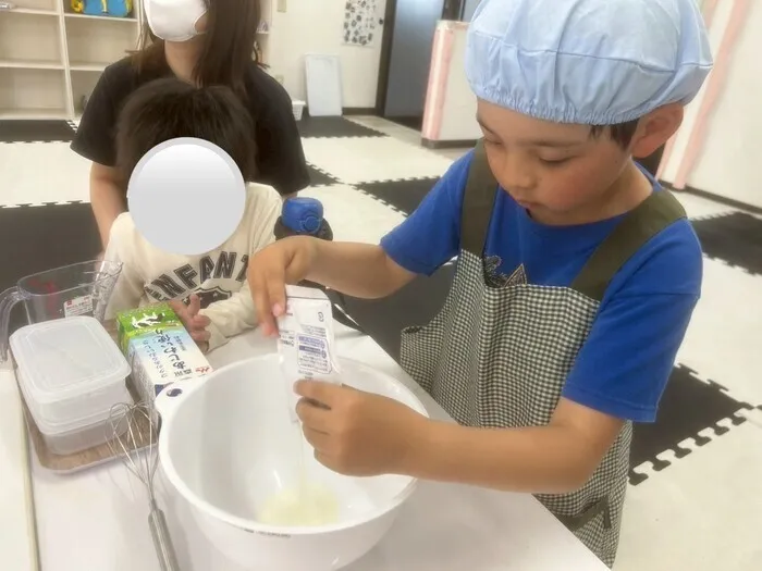 【2024年6月新規オープン！】【送迎あり！】チャイルドウィッシュきくち２/牛乳寒天を作りました♪