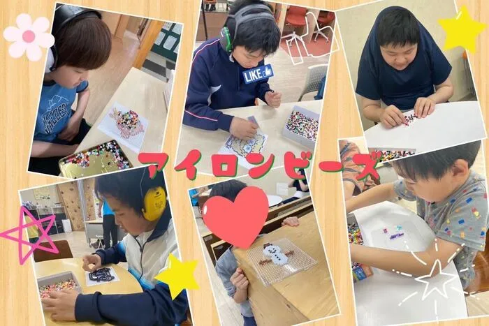 放課後等デイサービス　ココノワ都筑【月曜〜土、祝日で開所しています！　随時見学受付中】/アイロンビーズ作り！