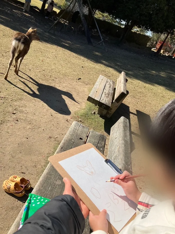 療育支援教室　A-corn/奈良ならではの風景を写生！