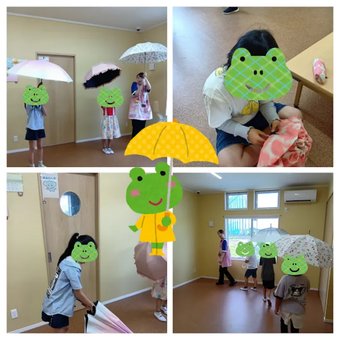 ブロッサムジュニア木幡教室/傘のさし方☔